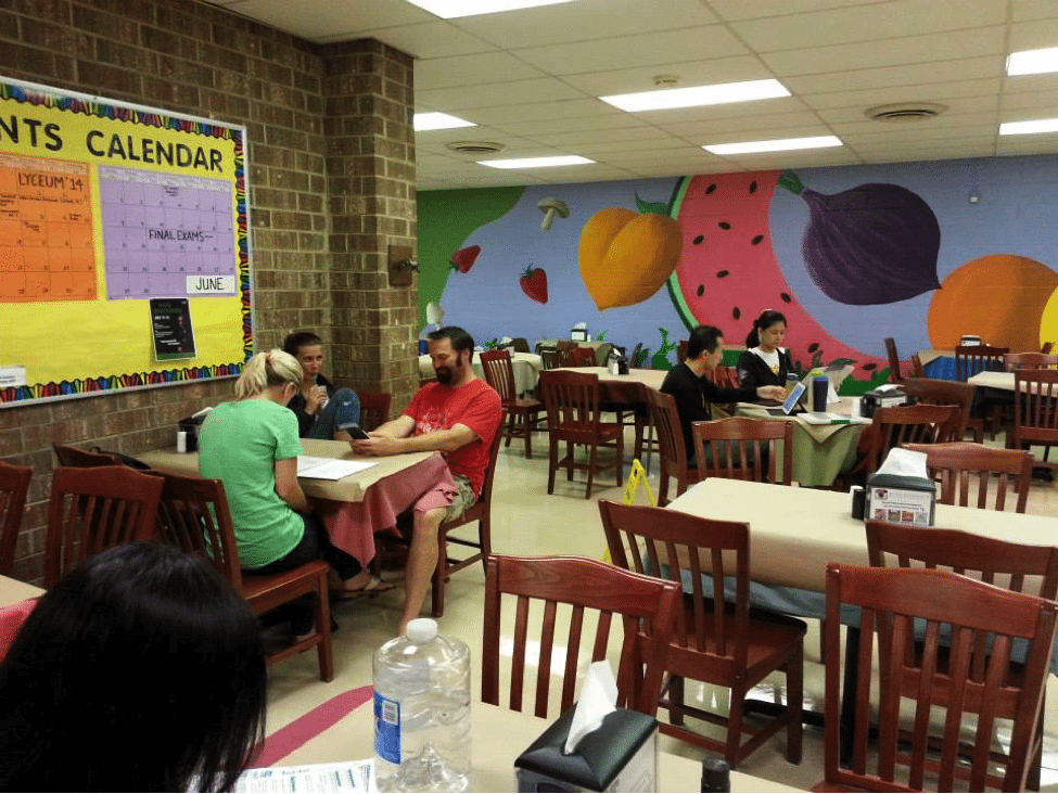 Sherman students hit the books at our campus cafe