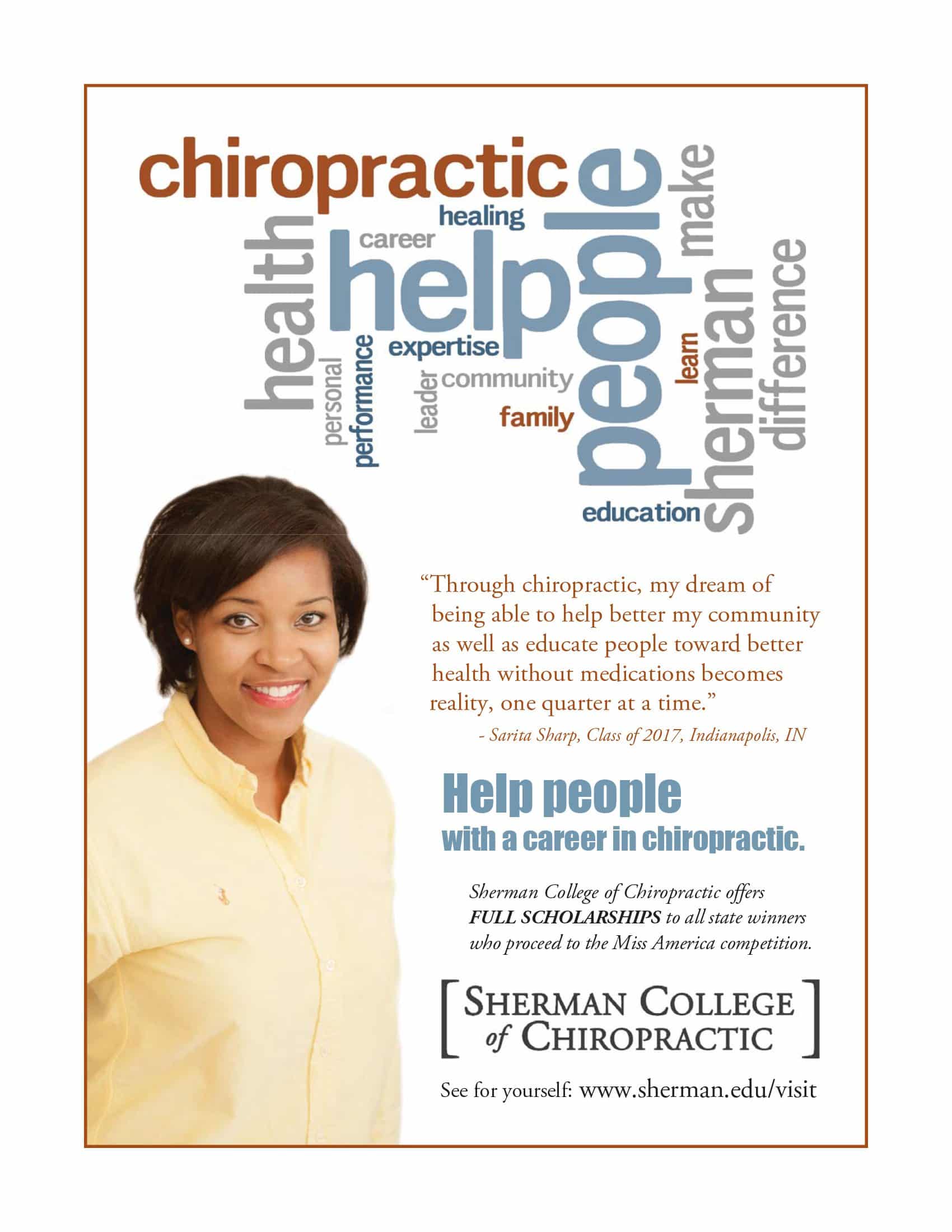 Miss American and Sherman College of Chiropractic