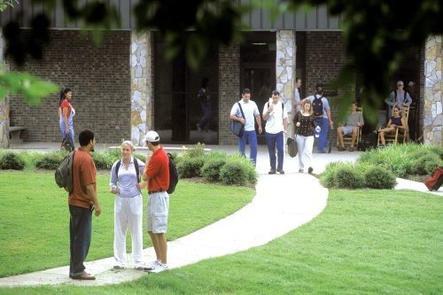 students on campus