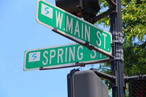 downtown spartanburg street signs