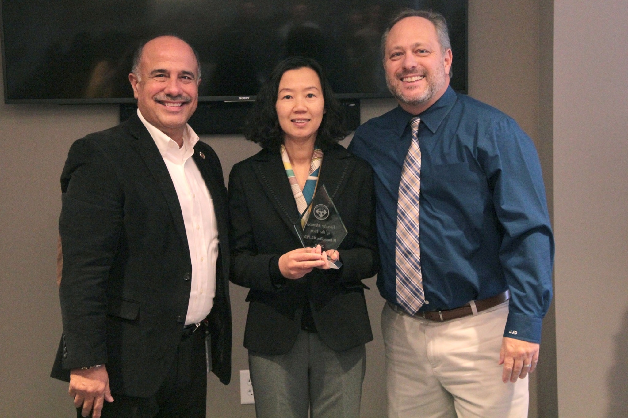 Dr. Cordero with Faculty member of the Year, Dr. Zhou