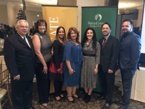 Pictured, from left, are Dr. Edgar Rivera, Roberta Thomas-Wood, Jezlynne Cintron, SCHCC Board Member and 2019 Impacto! Chairperson Virginia Feliciano, Genesis Sanchez, Bernardo Perkinson and Jose ‘Sammy’ Rivera.