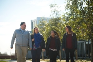 students walking