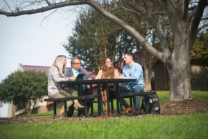 students outside