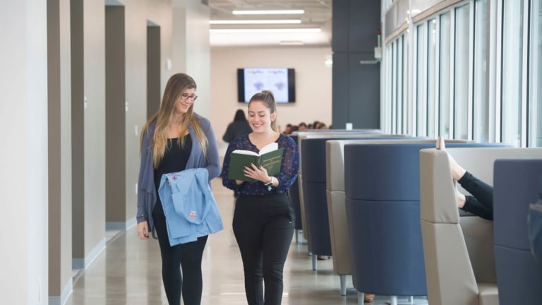 students in hallway