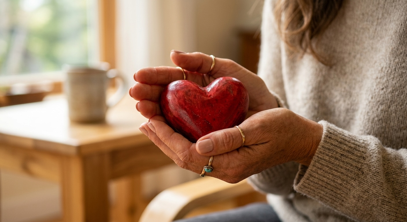 Image of a person holding a heart