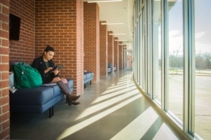 student relaxing