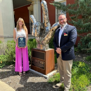 Dr. Madden and Dr. Dooley with the Hearts and Hands Award
