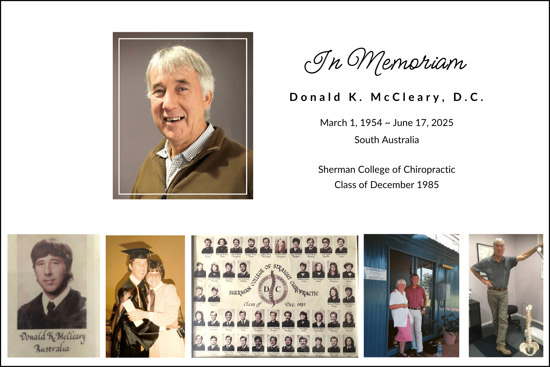 Portrait of Dr. Donald Kenneth McCleary, Class of ’83, remembered for his compassion, dedication, and lasting impact.