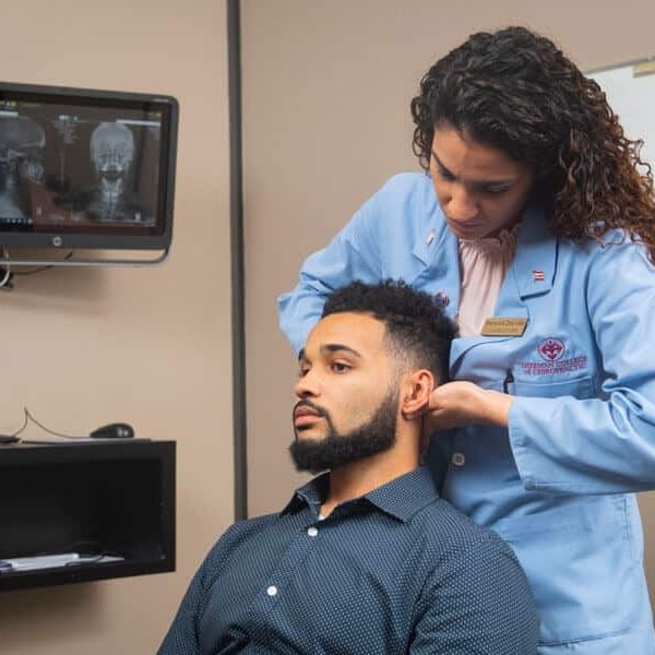 Chiropractic adjustment in our Health Center