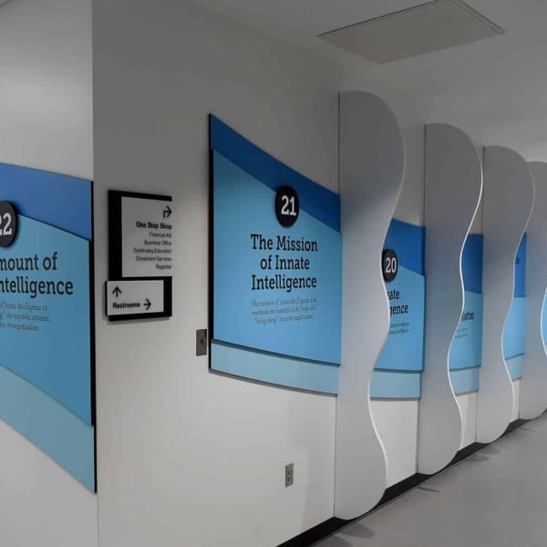 Hallway with principles of Chiropractic lining the walls