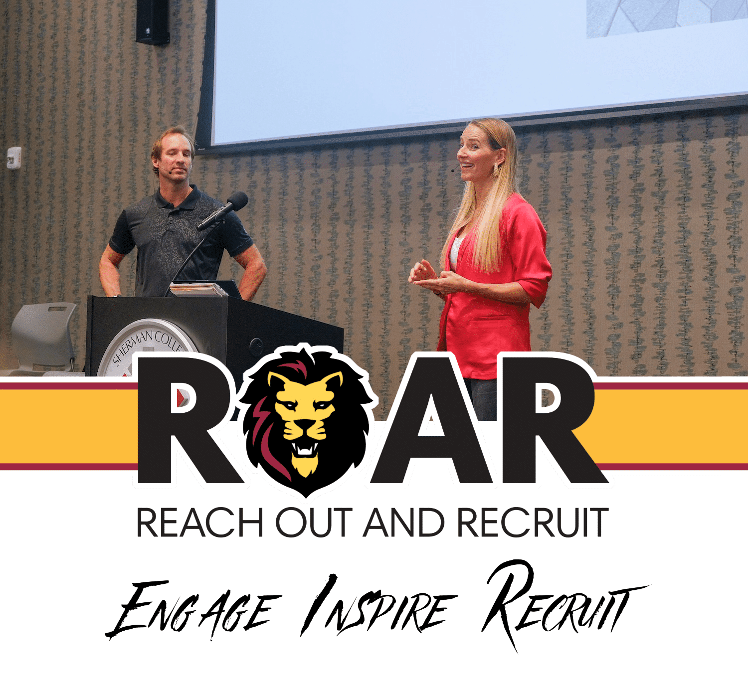 Drs. Stefanie and Nick Rodsater named Sherman’s ROAR: Reach Out And Recruit Supporters of the Year at Lyceum 2023