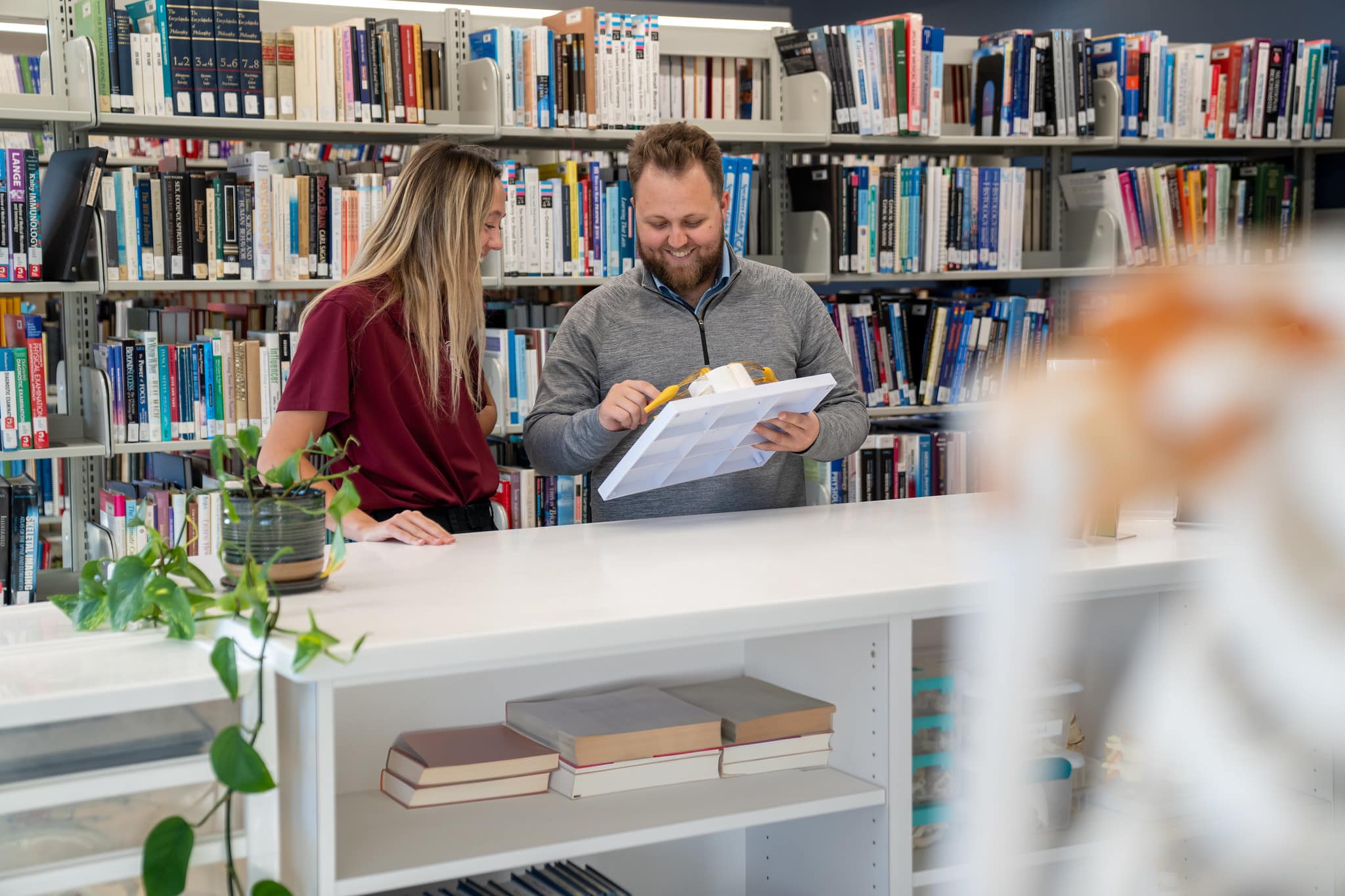 Students Enjoying the Sherman College Library