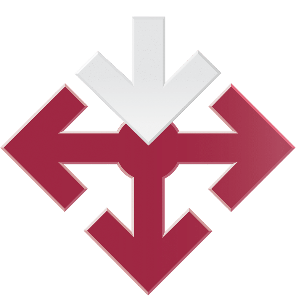Sherman Logo with the top arrow slightly hidden, illustrating the inside-out principle