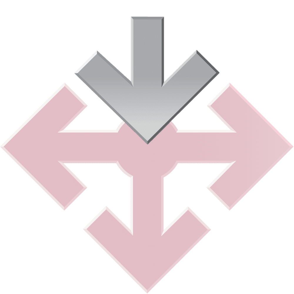 Sherman Logo with only the top arrow fully shown, illustrating the above-down principle