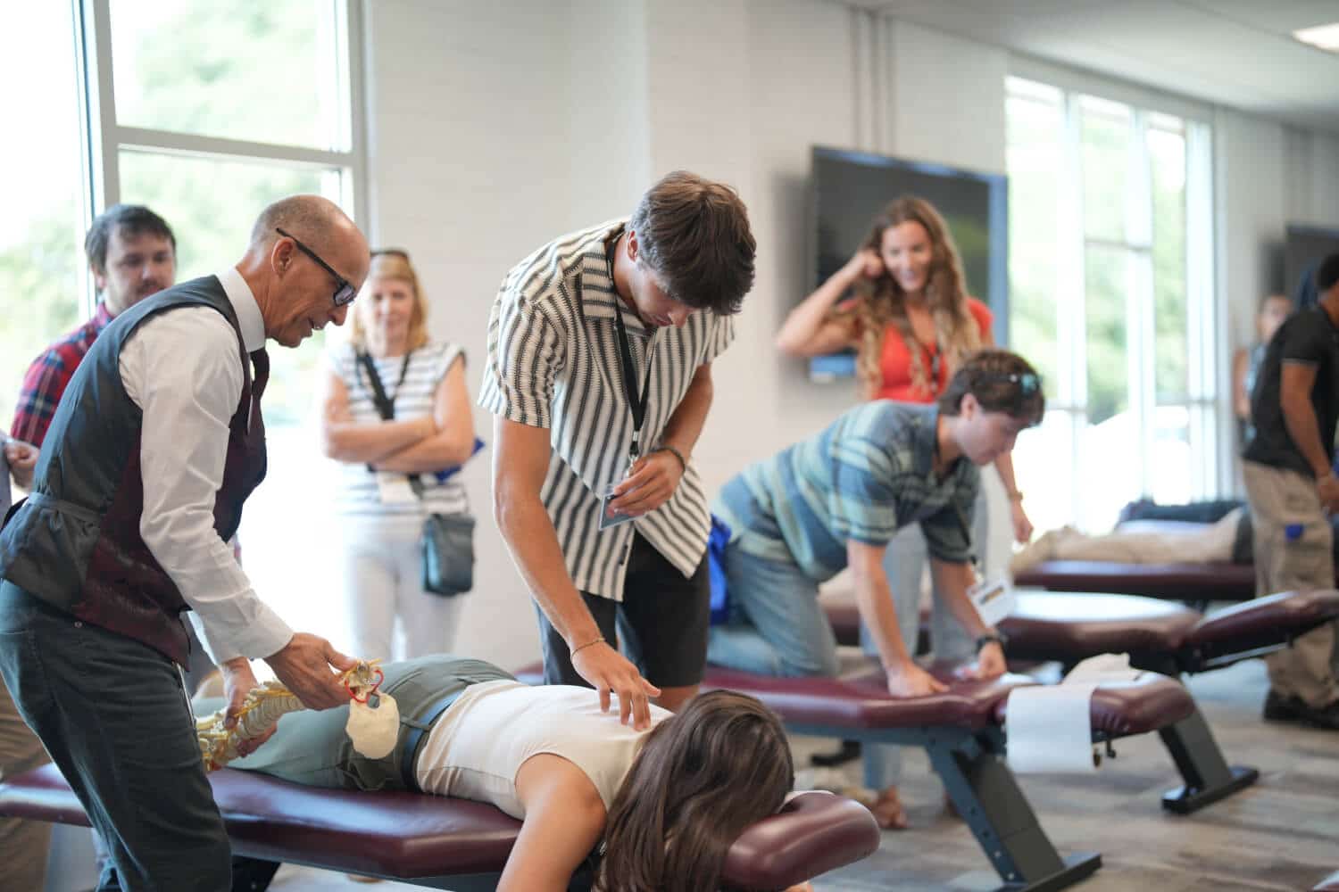 Showcase Sherman Weekend Attendees during a hands-on session with Sherman Faculty Members