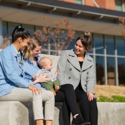 students outside