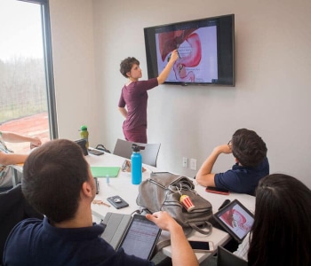 students using study space