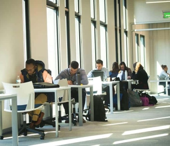 Students studying